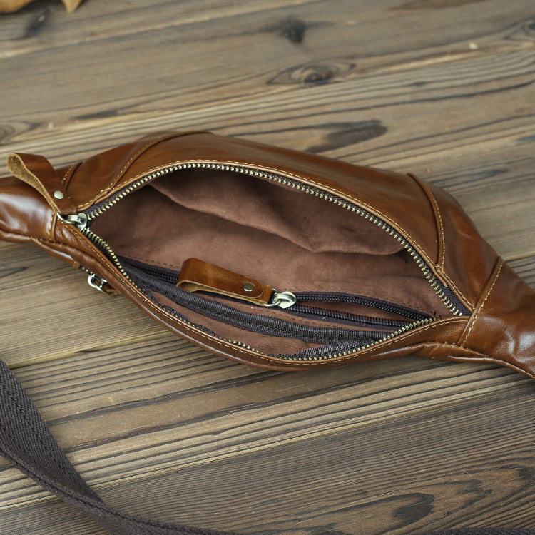 Men's Genuine Cattlehide Leather Surface Running Retro Bags