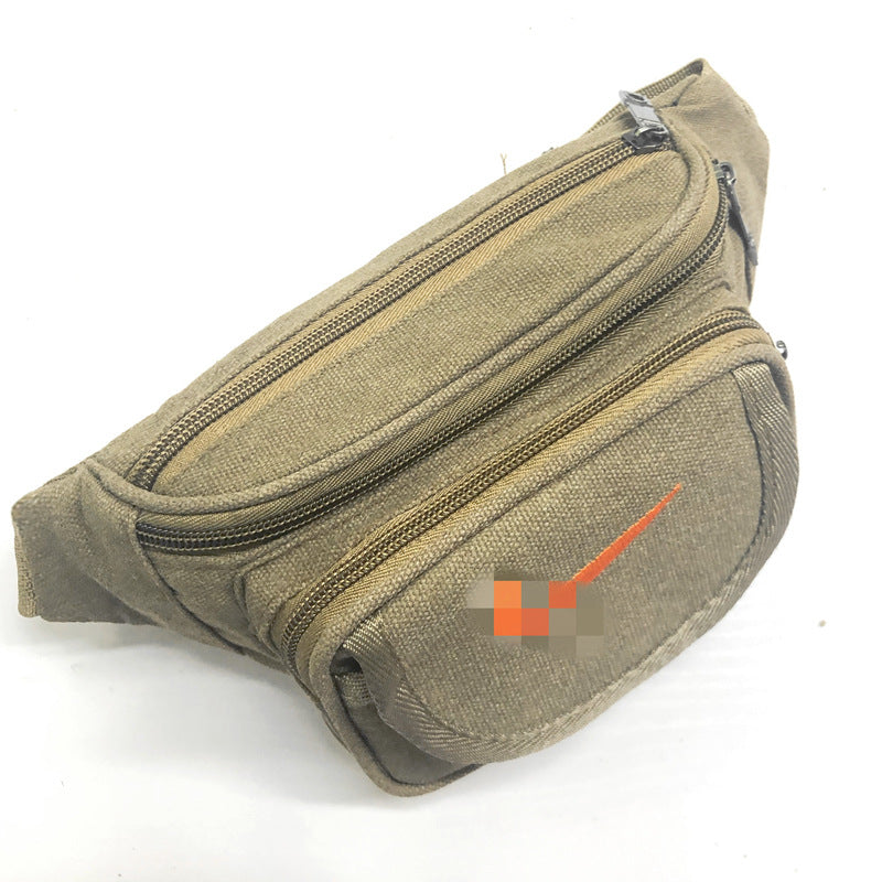 Men's Canvas Running Cloth Washed Cashier Men's Waist Packs