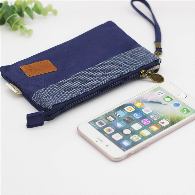 Women's Pure Color Cotton Cosmetics Canvas Handbags