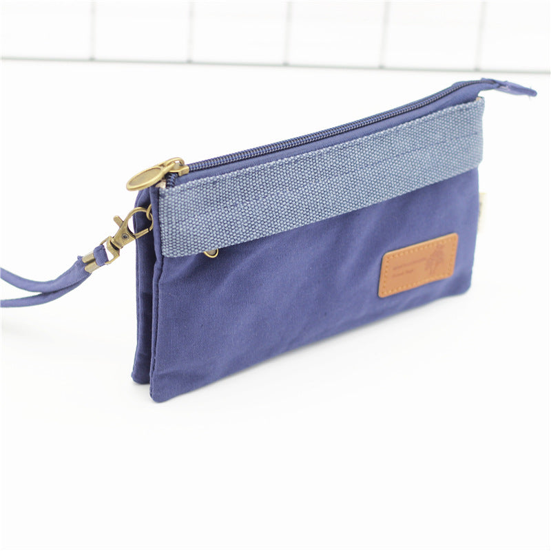 Women's Pure Color Cotton Cosmetics Canvas Handbags