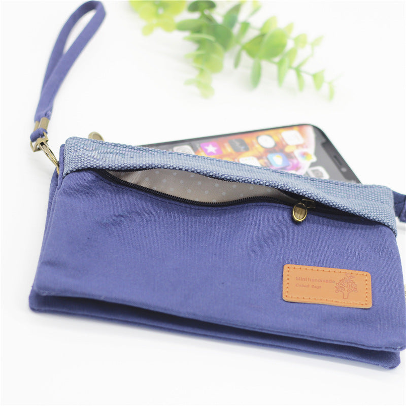 Women's Pure Color Cotton Cosmetics Canvas Handbags
