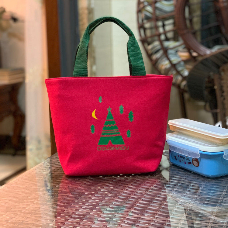 Built-in Water Environmentally Friendly Simple Canvas Thick Lunch Handbags