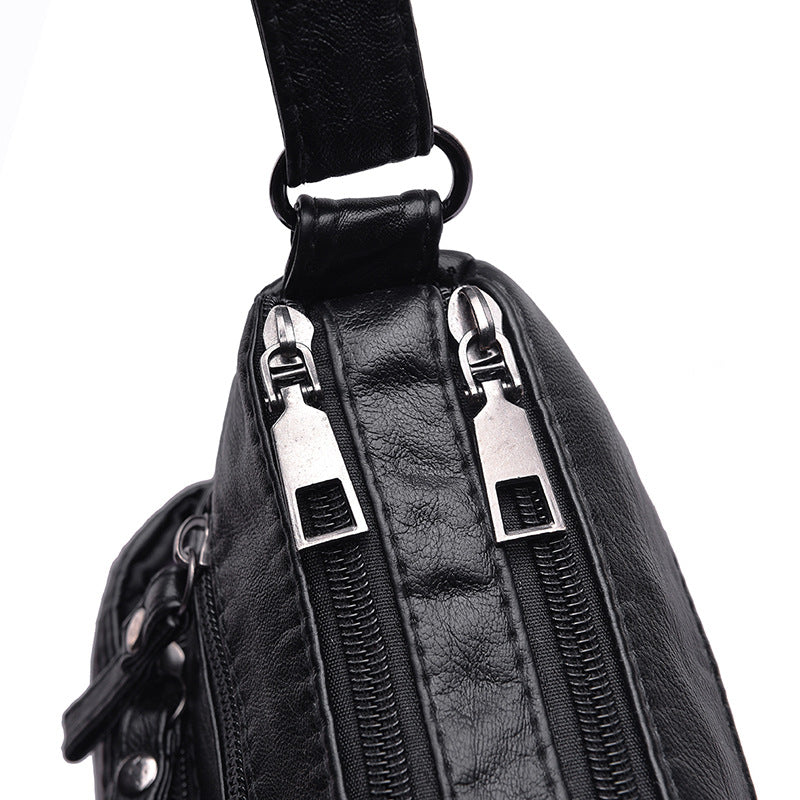 Women's Mom Washed Soft Leather Pouches Versatile Crossbody Bags