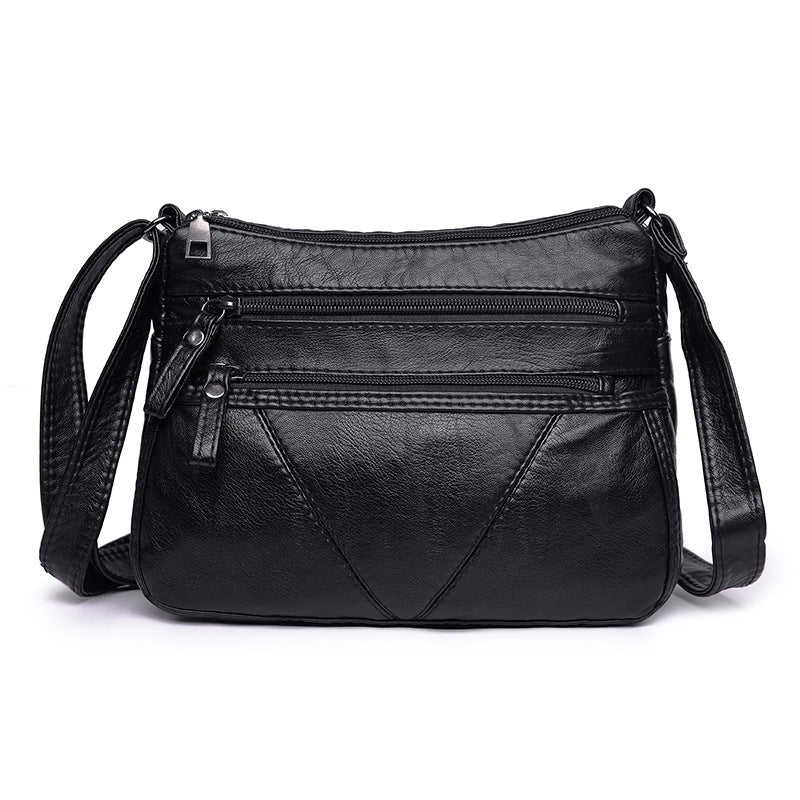 Women's Mom Washed Soft Leather Pouches Versatile Crossbody Bags