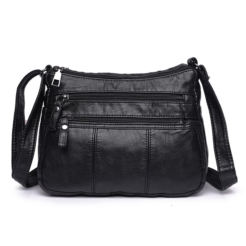 Women's Mom Washed Soft Leather Pouches Versatile Crossbody Bags