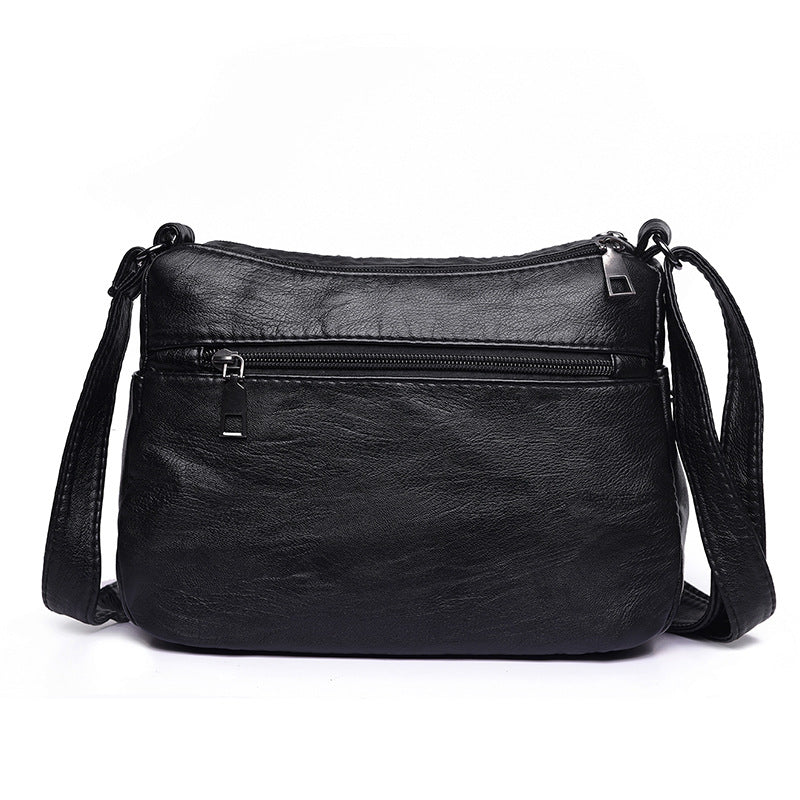 Women's Mom Washed Soft Leather Pouches Versatile Crossbody Bags