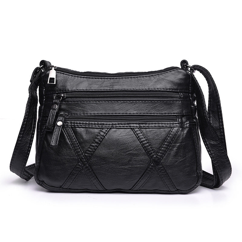 Women's Mom Washed Soft Leather Pouches Versatile Crossbody Bags