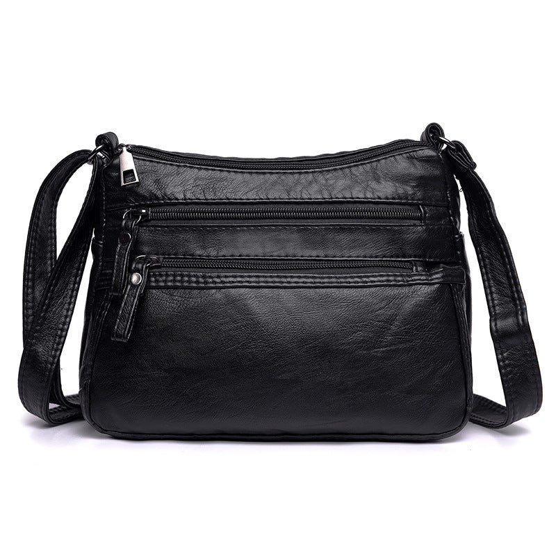 Women's Mom Washed Soft Leather Pouches Versatile Crossbody Bags