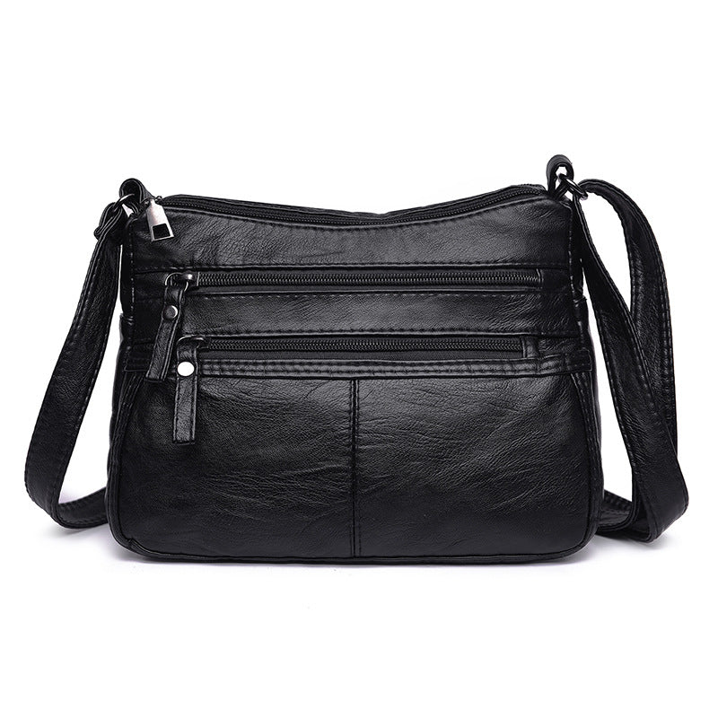 Women's Mom Washed Soft Leather Pouches Versatile Crossbody Bags