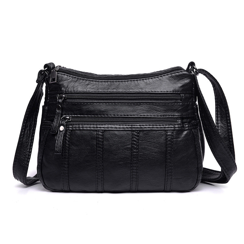 Women's Mom Washed Soft Leather Pouches Versatile Crossbody Bags