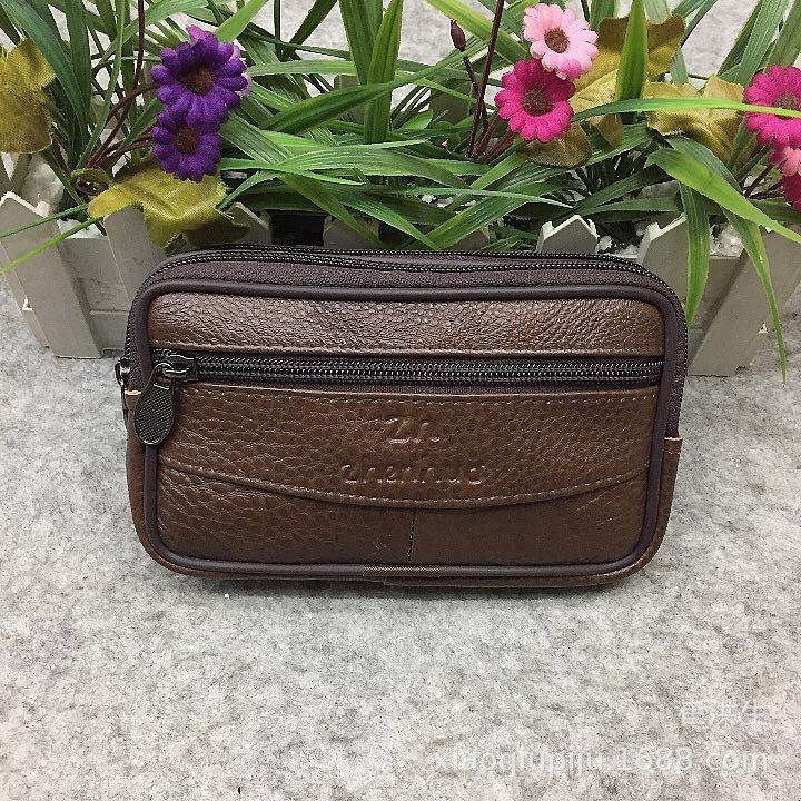 Men's First Layer Cowhide Pannier Stall Men's Waist Packs
