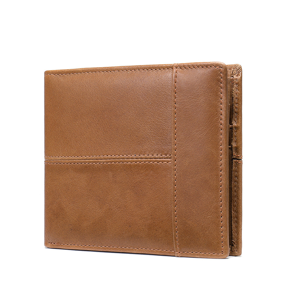 Men's Short Genuine Leather First Layer Cowhide Men's Wallets