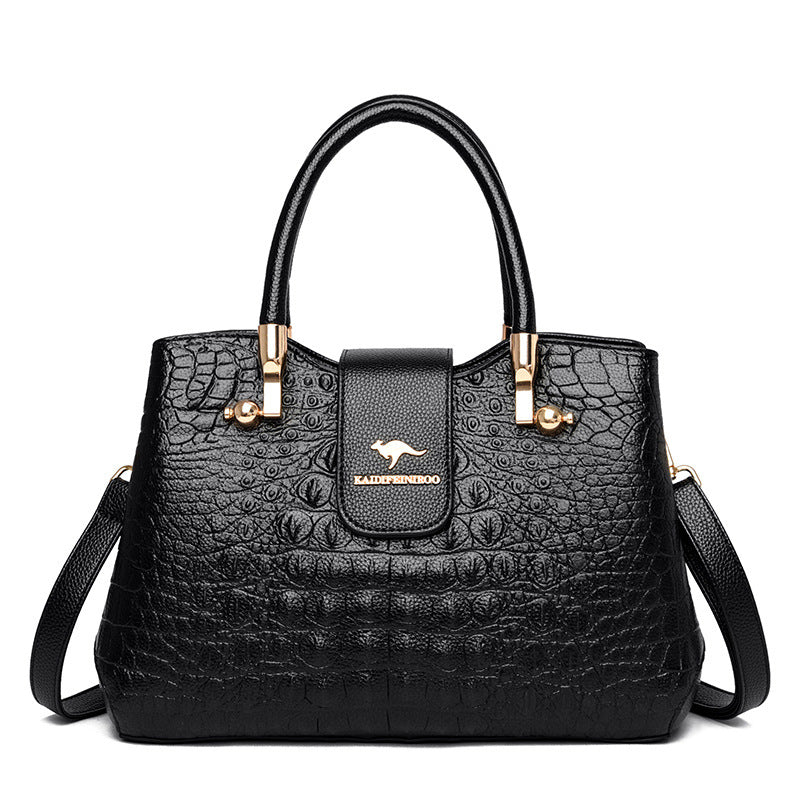 New Women's Crocodile Pattern Lady Mom Handbags