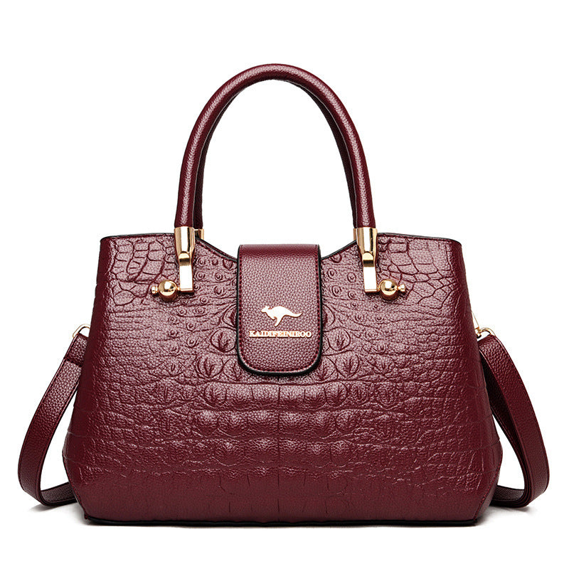 New Women's Crocodile Pattern Lady Mom Handbags