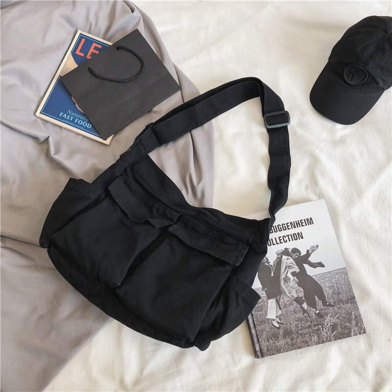 Women's & Men's Tooling Style Canvas For And Class Street Large Capacity Artistic Bags