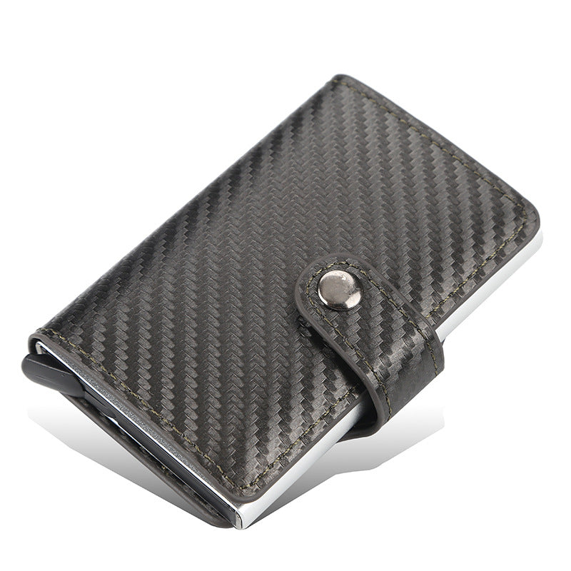 Men's Automatic Pop-up Aluminum Alloy Plaid Card Holder