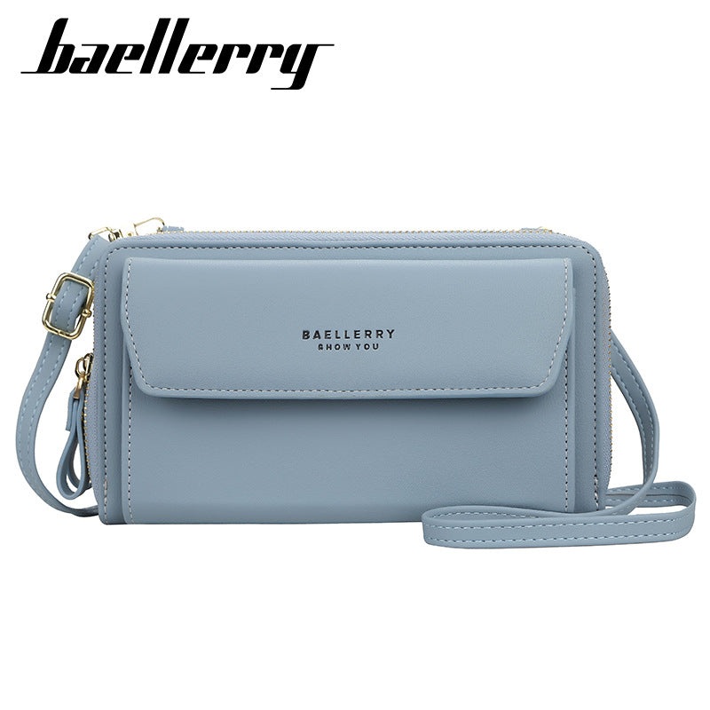 Women's Double Zipper Mobile Korean Style Horizontal Shoulder Bags