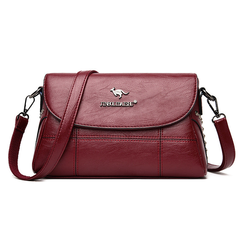 Women's Fashionable Rivet Hand-held Mother Soft Leather Bags