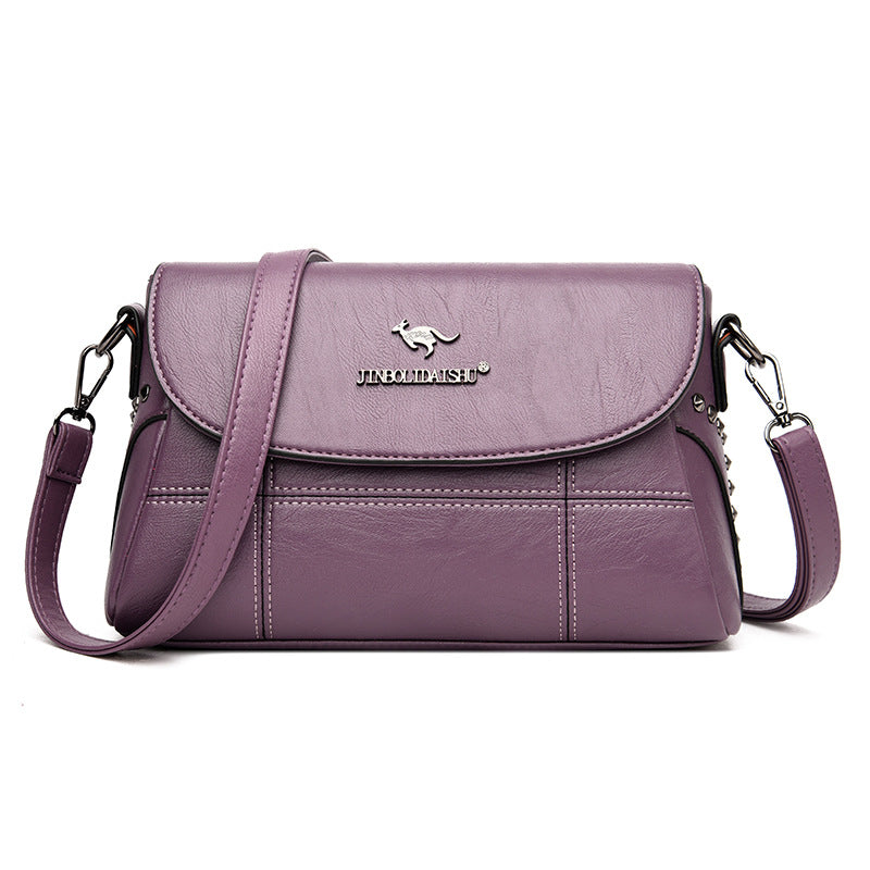 Women's Fashionable Rivet Hand-held Mother Soft Leather Bags