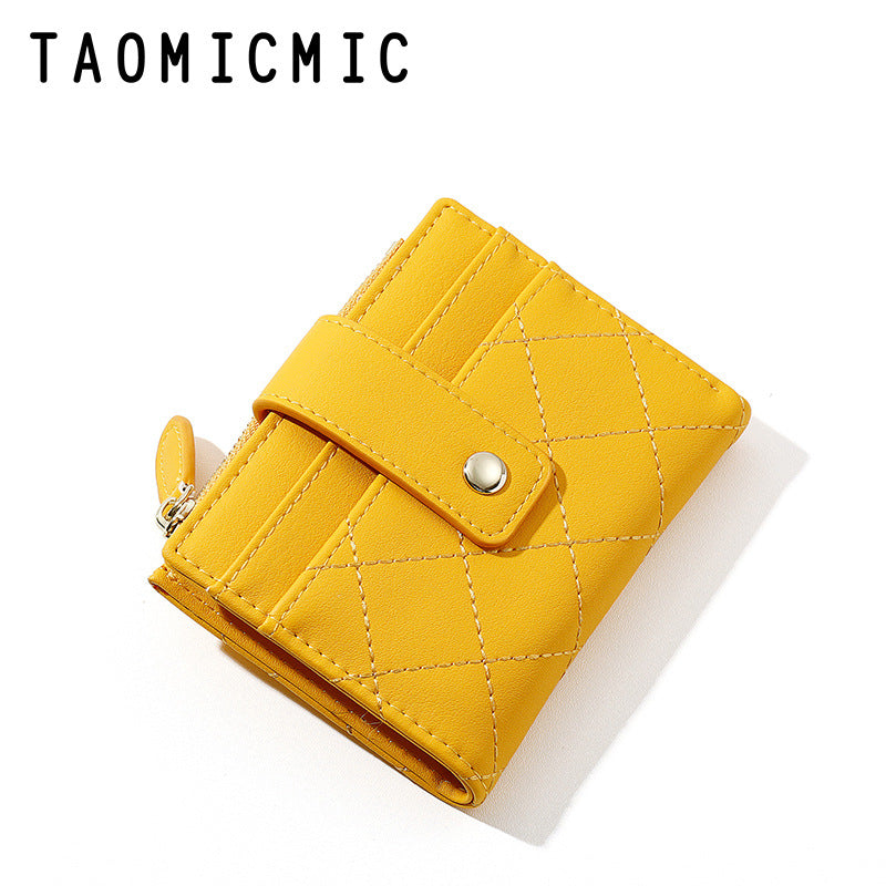 Zipper Korean Style Multiple Slots Fashion Coin Purses
