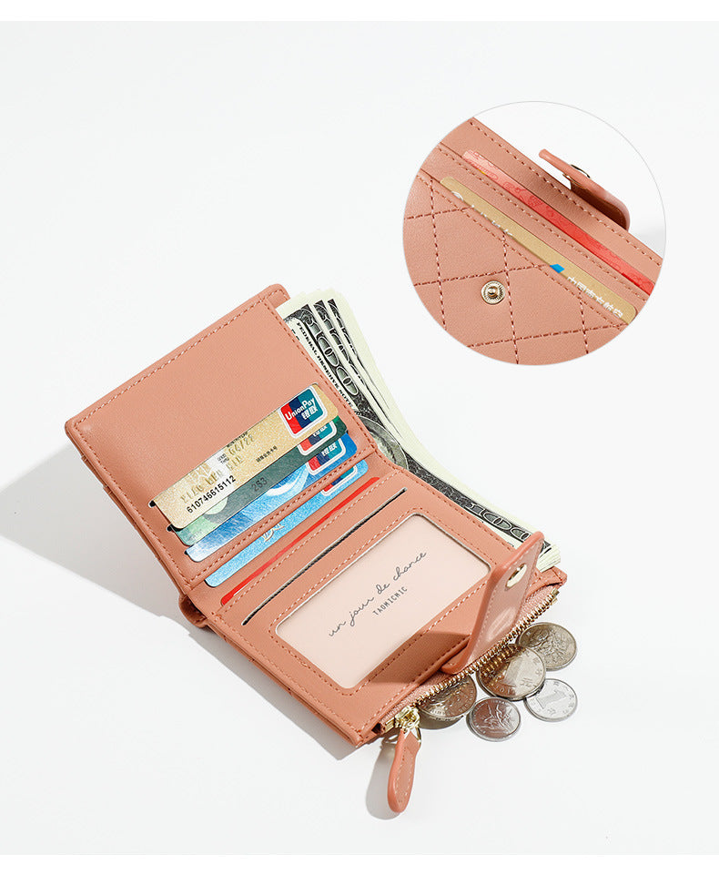 Zipper Korean Style Multiple Slots Fashion Coin Purses
