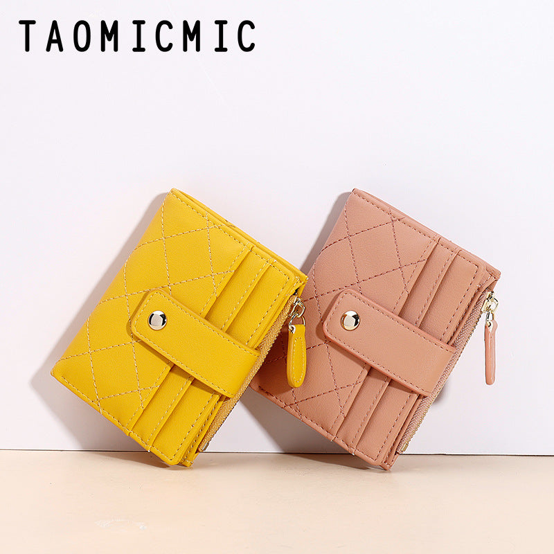Zipper Korean Style Multiple Slots Fashion Coin Purses