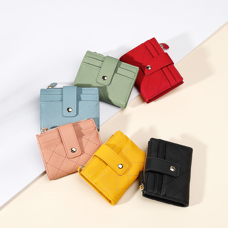 Zipper Korean Style Multiple Slots Fashion Coin Purses