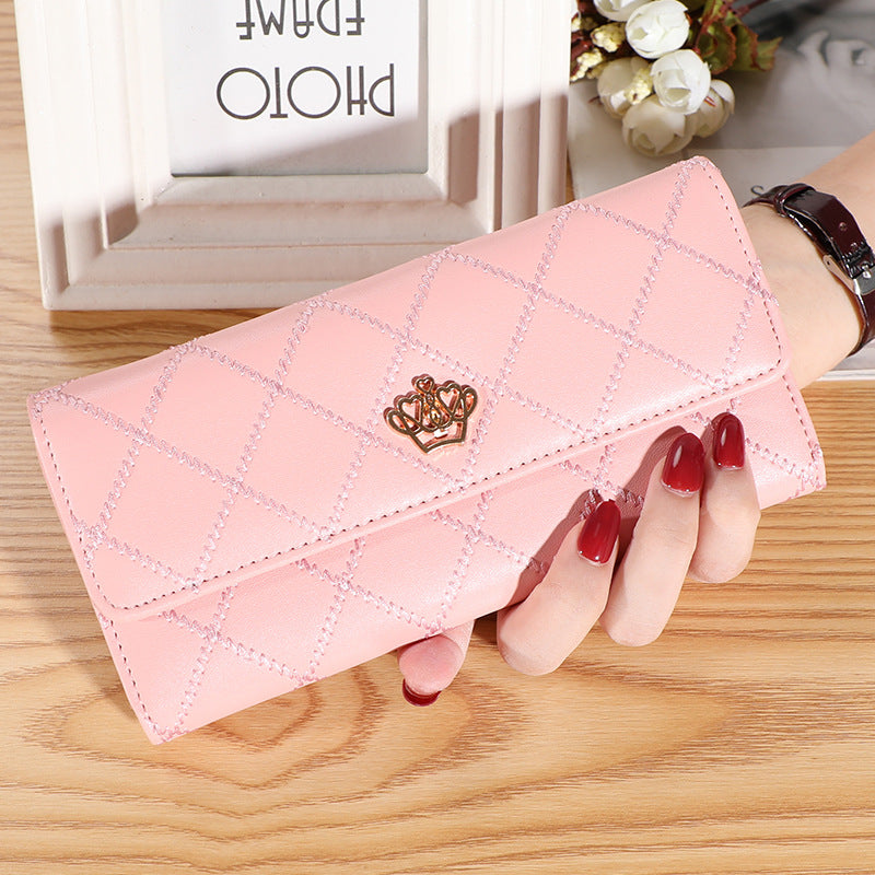 Women's Glamorous Embroidered Crown Fashion Multifunctional Ladies Wallets