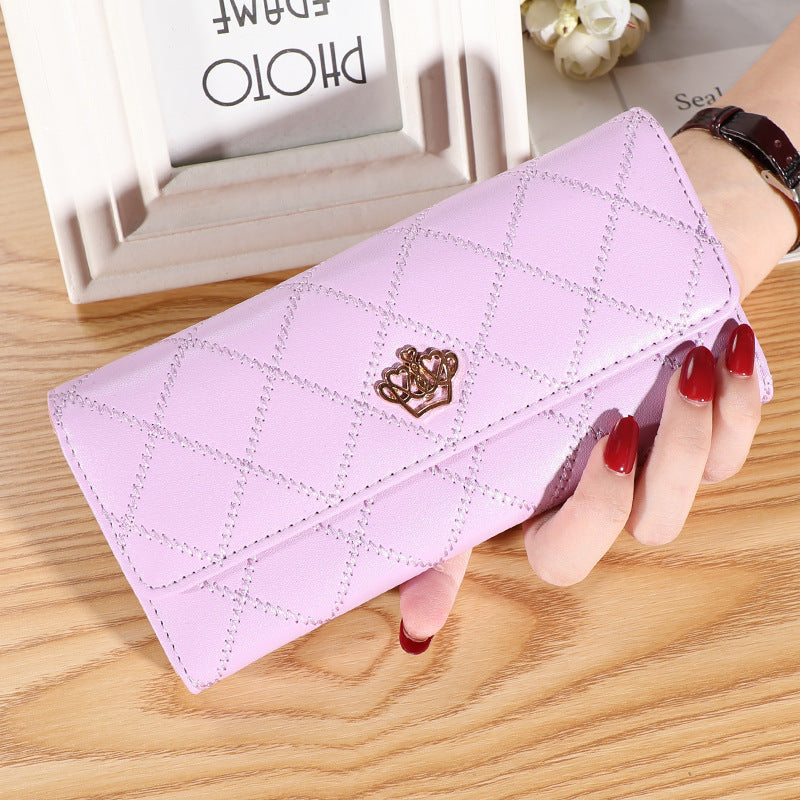 Women's Glamorous Embroidered Crown Fashion Multifunctional Ladies Wallets
