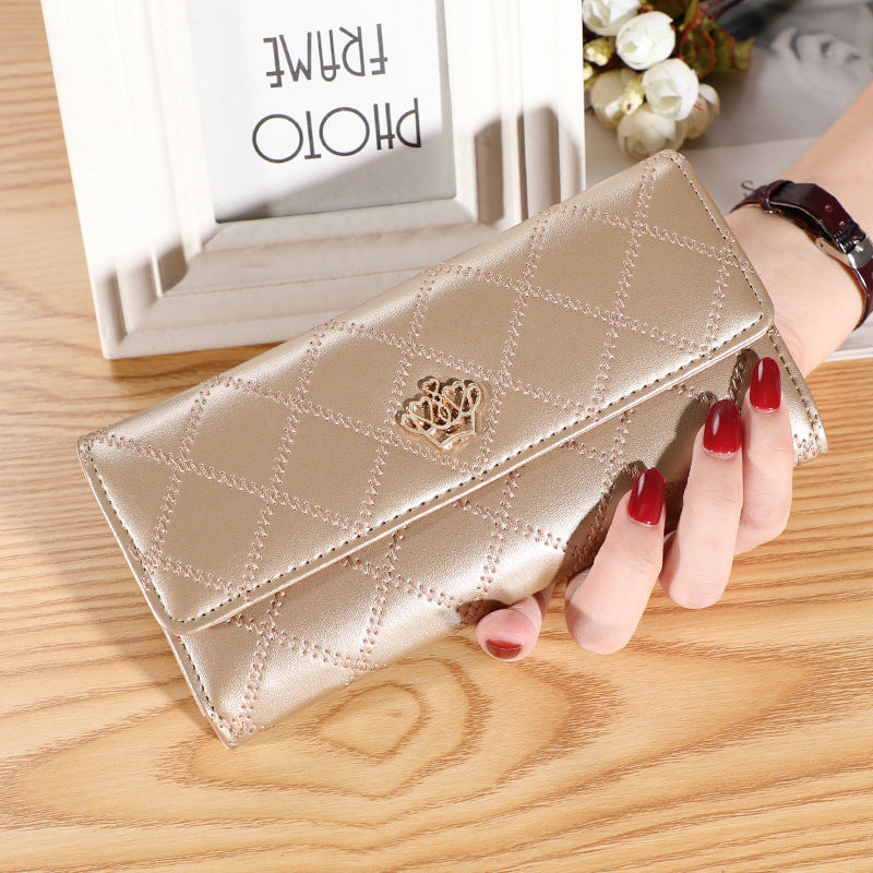Women's Glamorous Embroidered Crown Fashion Multifunctional Ladies Wallets