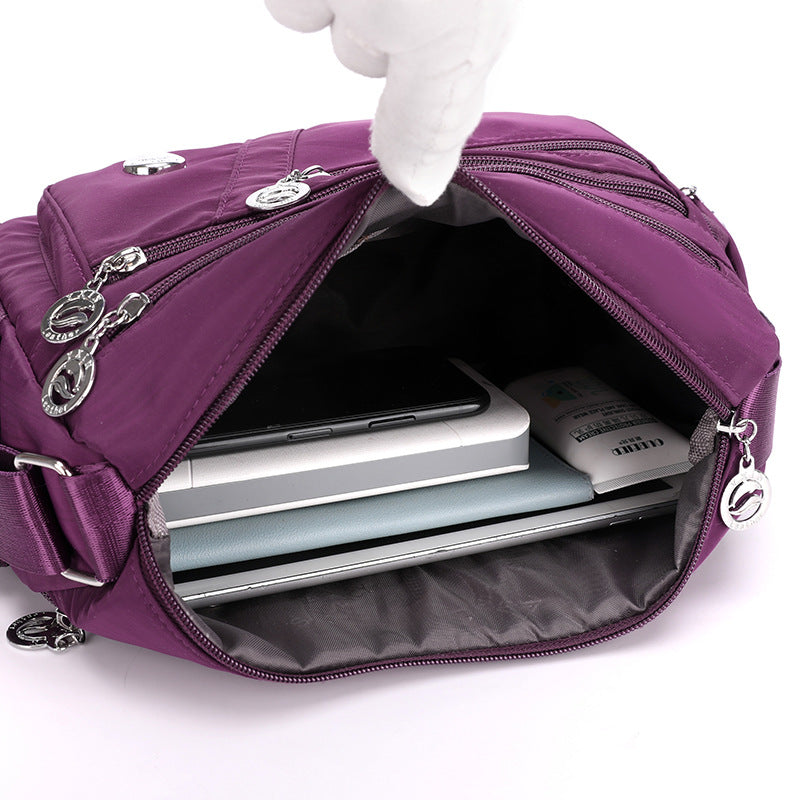 Women's Waterproof Nylon Cloth Canvas Diagonal Mom Crossbody Bags