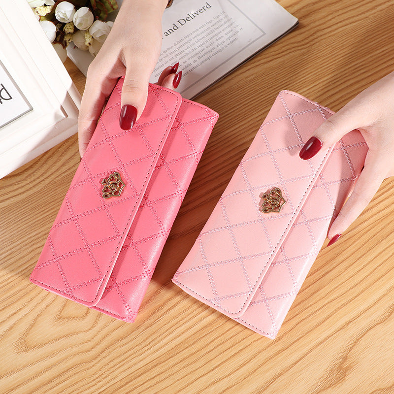 Women's Glamorous Embroidered Crown Fashion Multifunctional Ladies Wallets
