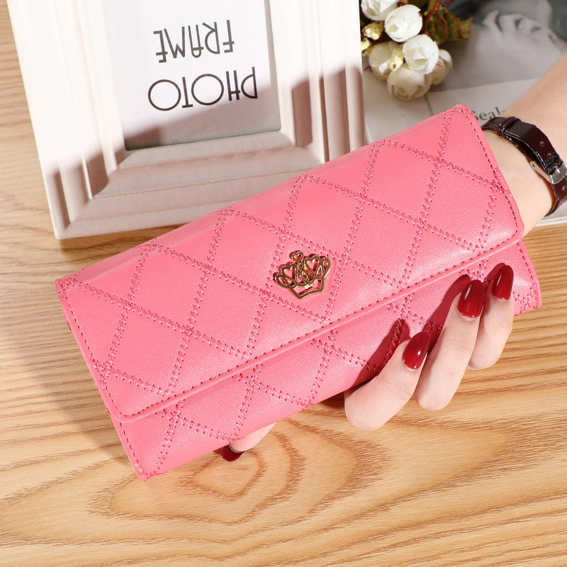 Women's Glamorous Embroidered Crown Fashion Multifunctional Ladies Wallets