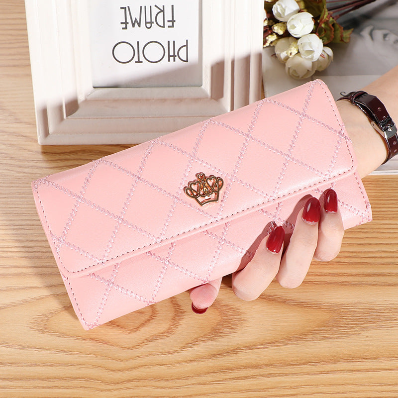Women's Glamorous Embroidered Crown Fashion Multifunctional Ladies Wallets