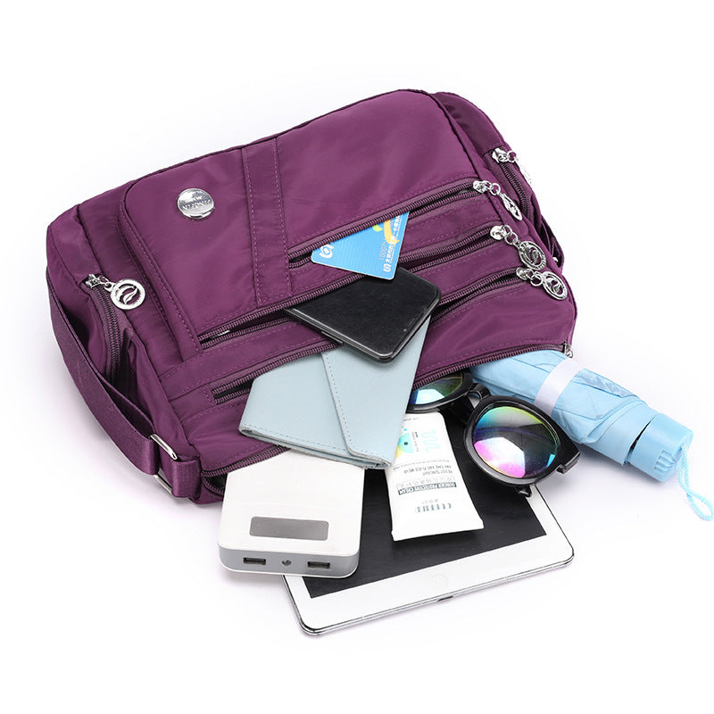 Women's Waterproof Nylon Cloth Canvas Diagonal Mom Crossbody Bags