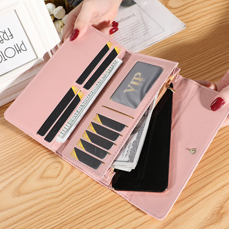 Women's Glamorous Embroidered Crown Fashion Multifunctional Ladies Wallets