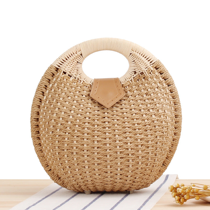 Women's Fashion Shell Cute Personality Rattan Weave Handbags