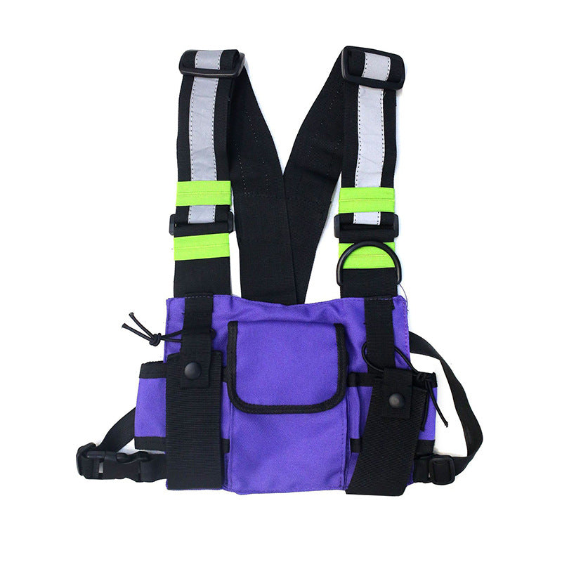 Women's & Men's & Street Function Vest Tide Cool Men's Chest Bags