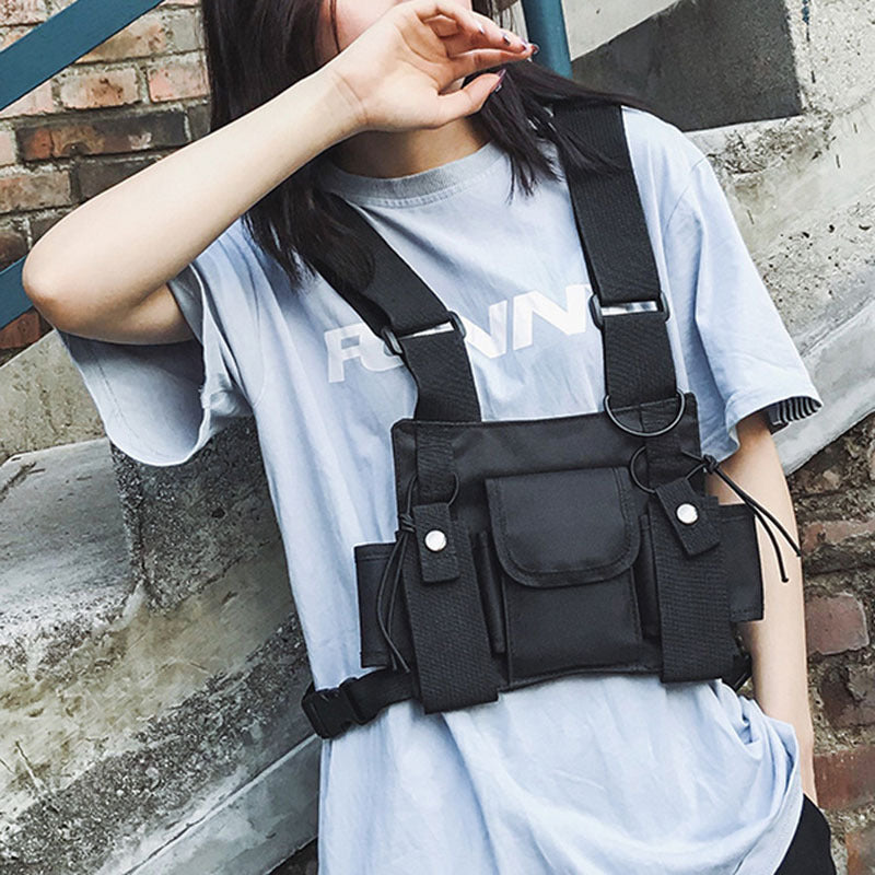 Women's & Men's & Style Combat Hip Hop Vest Men's Chest Bags