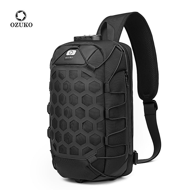 Men's Black Fashion Waterproof Oxford Cloth Men's Chest Bags