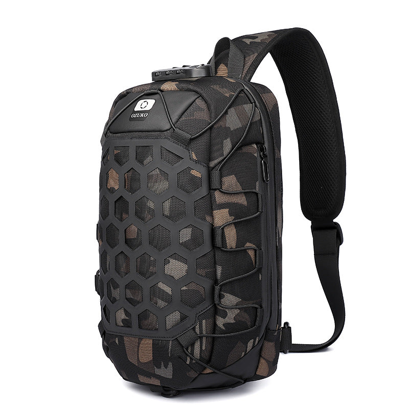 Men's Black Fashion Waterproof Oxford Cloth Men's Chest Bags