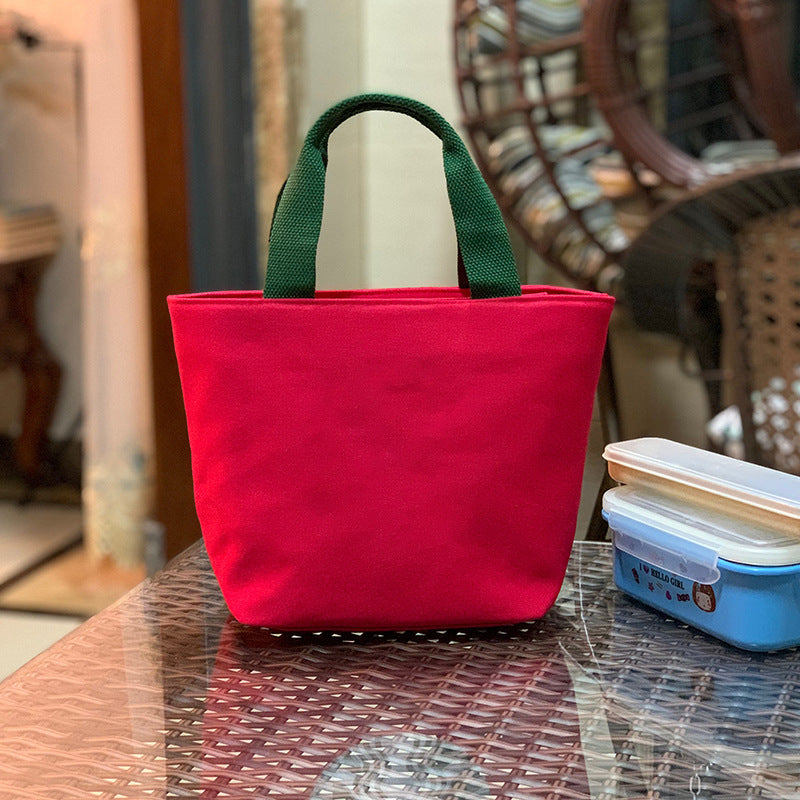 Built-in Water Environmentally Friendly Simple Canvas Thick Lunch Handbags