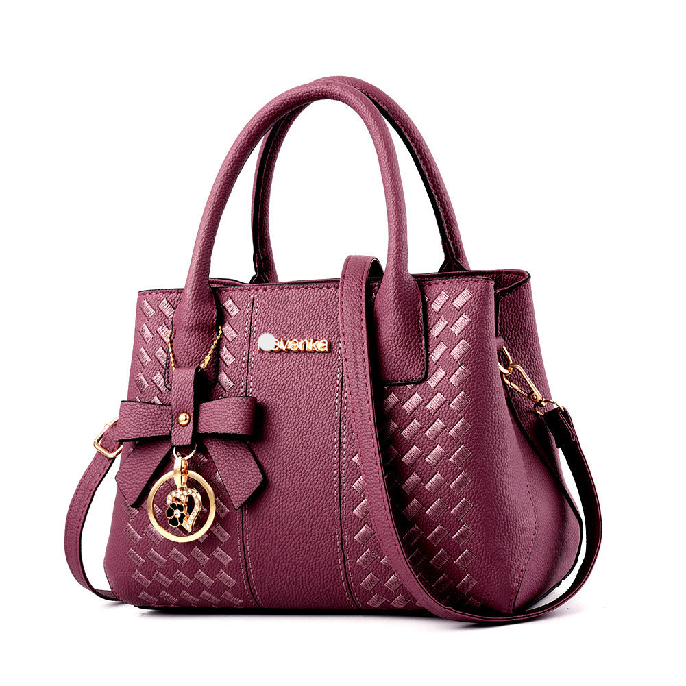 Women's Fashion Portable Large Embroidery Line Shoulder Bags