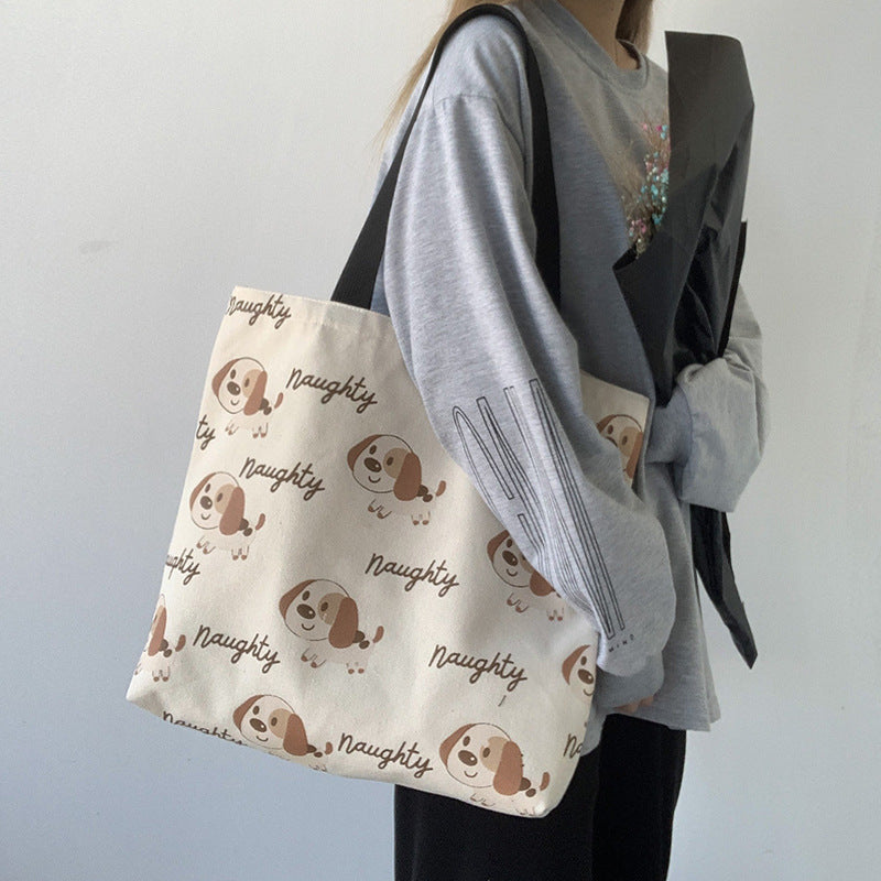 Women's Large Capacity Canvas Retro College Style Shoulder Bags