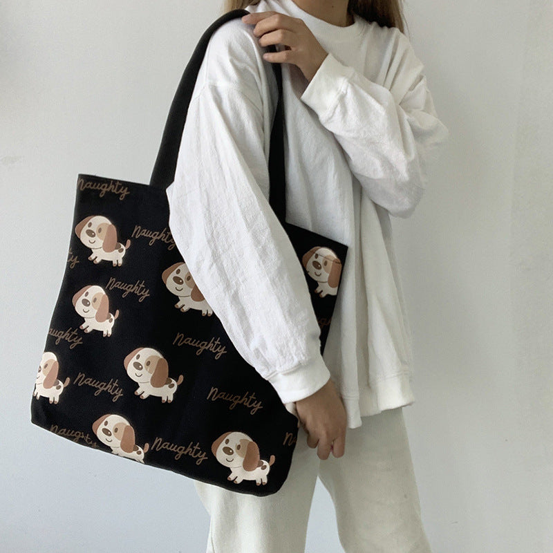 Women's Large Capacity Canvas Retro College Style Shoulder Bags