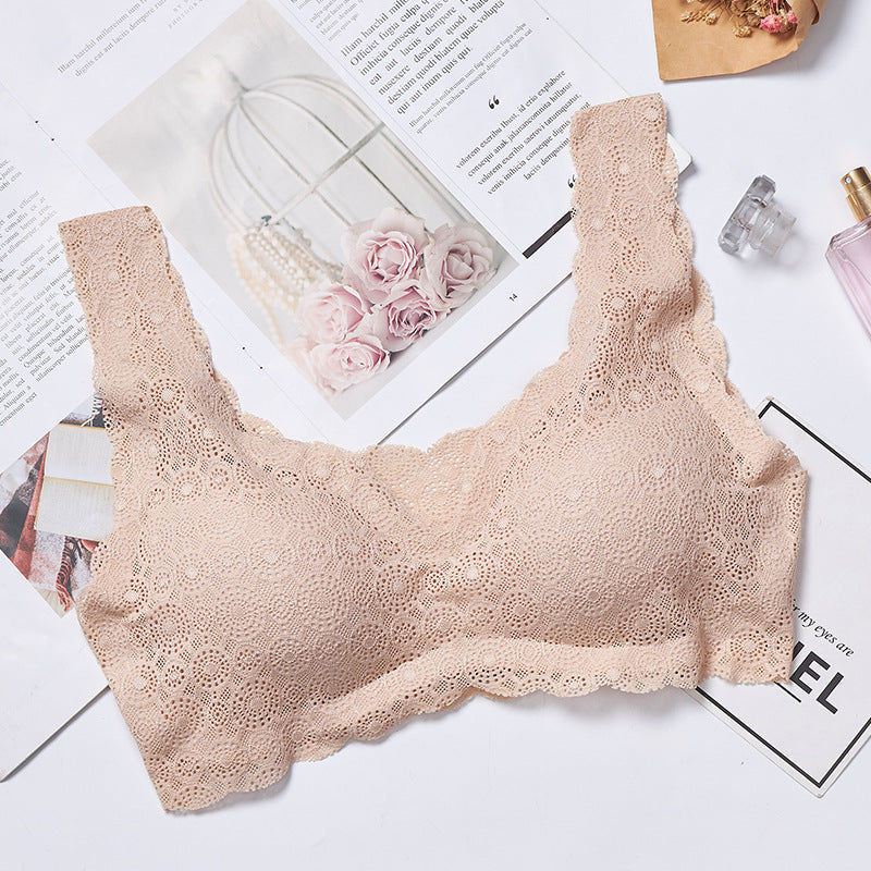 Women's Of Mind Seamless Wireless Lace Beautiful Back Everyday Bras