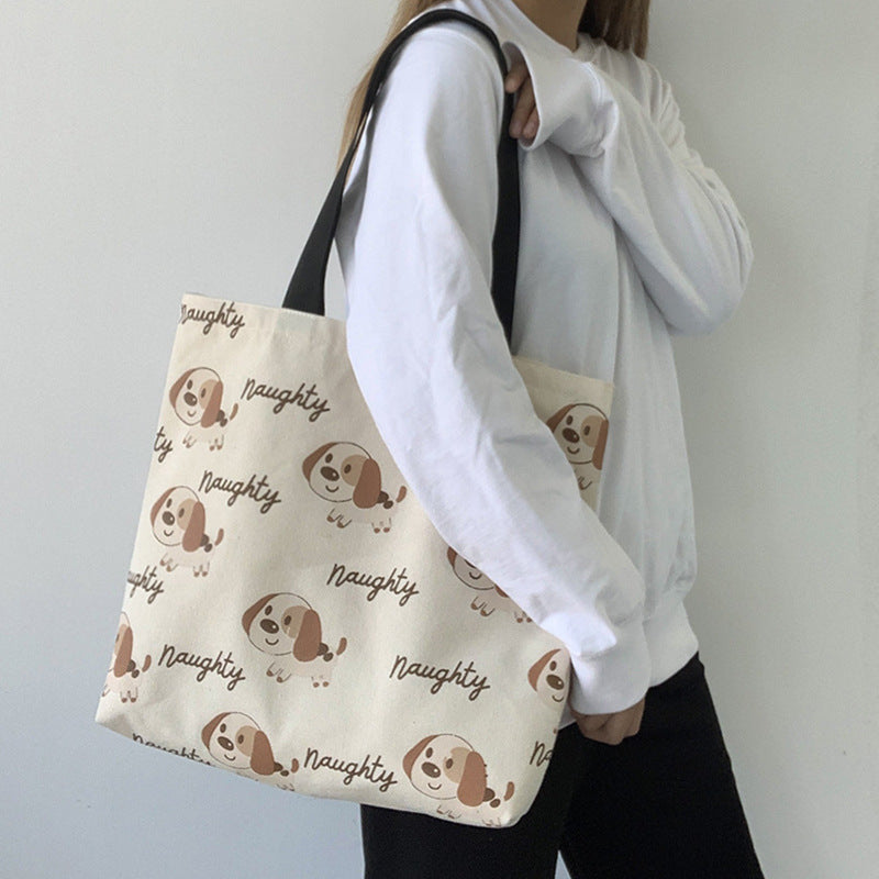 Women's Large Capacity Canvas Retro College Style Shoulder Bags