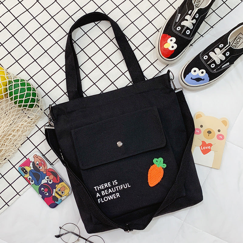Canvas Printed College Class Portable Female Crossbody Bags