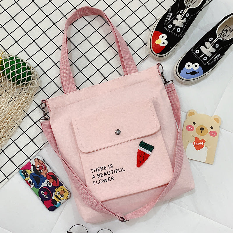Canvas Printed College Class Portable Female Crossbody Bags