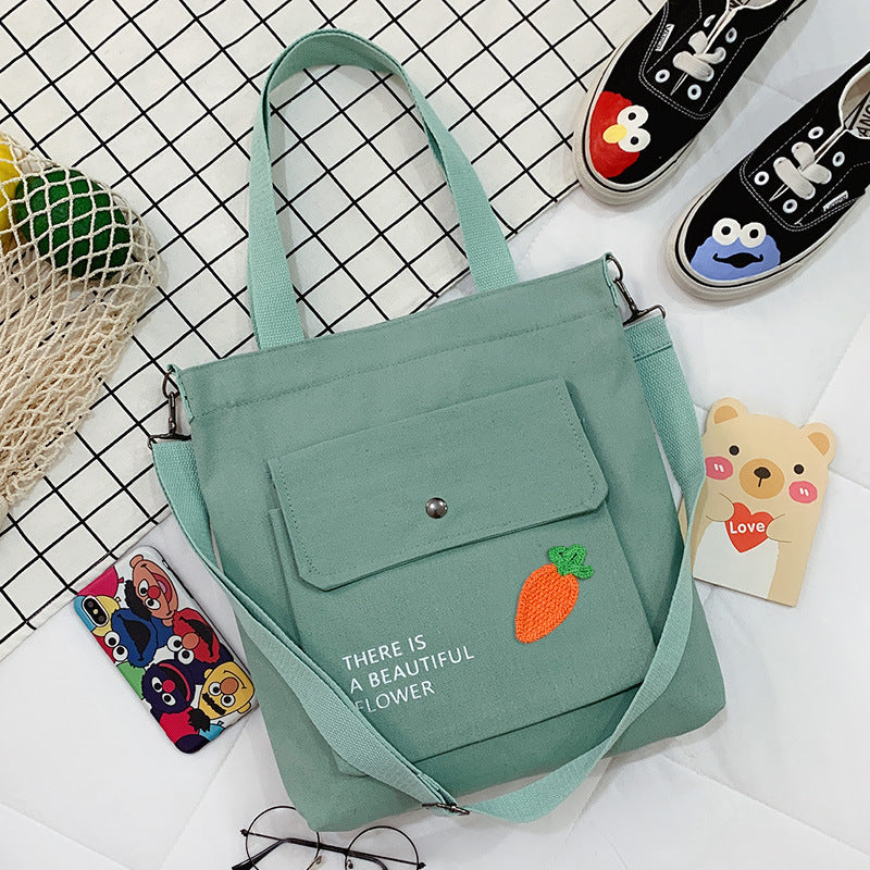 Canvas Printed College Class Portable Female Crossbody Bags